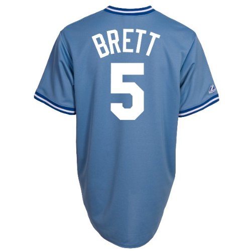 George Brett Kansas City Royals Majestic Light Blue Cooperstown Replica Jersey - S
