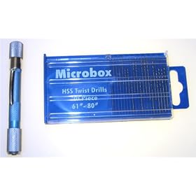 21pc MINI-DRILL Set INDEX 61-80 QUALITY w Small Aluminum Hand Drill by Unknown
