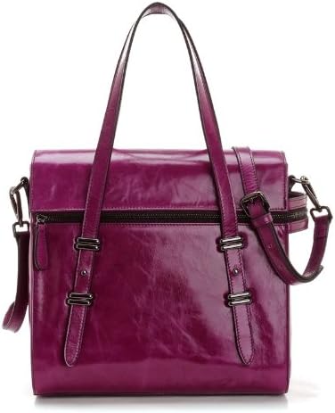 Genuine Leather Fashion Vintage Cross-body Oil Waxing Women's Handbag Purple