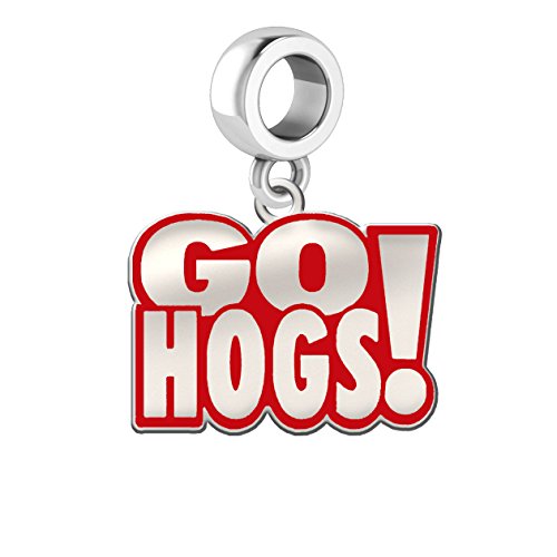 Arkansas Razorbacks Silver and School Color Dangle Charm