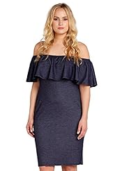 Plus Size Denim Off the Shoulder  Dress