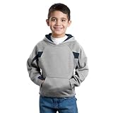 Sport-Tek Youth Color-Spliced Pullover Hooded Sweatshirt