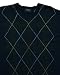 Arrow Men's Long Sleeve Fine Gauge Knit V-Neck Sweater, Dark Blue & Grey Argyle - Large