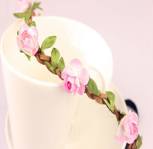 Amcctvshop Fashion Luxury 1pc Retro Seaside Beach Flowers Hair Band (Pink)