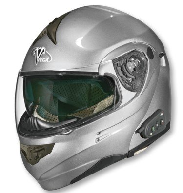 Vega Summit 3.0 V-Com Modular Helmet Metallic Silver
