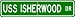 USS ISHERWOOD DD 520 Street Sign - Navy