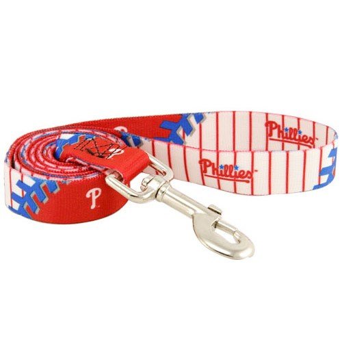 Philadelphia Phillies 6' Red-White Dog Leash (Large)