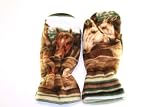 Adult Lined Fleece Horse Print Mittens
