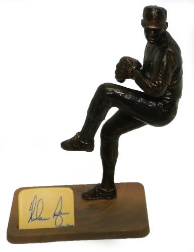 Nolan Ryan Autographed/ Hand Signed Texas Rangers Southland Baseball Bronze Colored Figure Statue