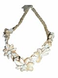 Hawaiian Cowry & Mongo Shells Flower Choker/ Necklace