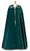 Green Velvet Long Cloak with Hood and Silver Clasp Closure ~ New, Made in USA ~ Great for Weddings or Evening Wear