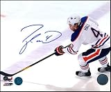 Taylor Hall Edmonton Oilers Autographed/Hand Signed White Jersey Horizontal 8x10 Photo