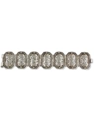 Sterling silver wristband bracelet, Floral Splendor