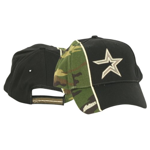 Houston Astros Adjustable Baseball Hat - Camouflage / Black 2-Tone