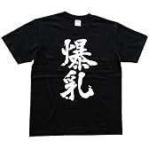 爆乳 書道家が書いた漢字Tシャツ サイズ:XL 黒Tシャツ 前面プリント