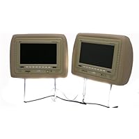 Pair of New Tview T7929dvpl-tan Headrests with 9 Tft Car Monitors Built in + Built in Dvd/cd/mp3/divx Player + Built in Fm Modulator + Ir Transmitter + Usb Input and Sd Card Reader + 2 Remotes + 2 Year Warranty