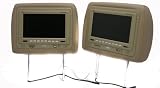 Pair of New Tview T7929dvpl-tan Headrests with 9 Tft Car Monitors Built in + Built in Dvd/cd/mp3/divx Player + Built in Fm Modulator + Ir Transmitter + Usb Input and Sd Card Reader + 2 Remotes + 2 Year Warranty