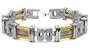 Men's Grey Titanium Golden Twisted Cable Link Bracelet (Length 7" - 10.5")