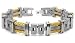 Men's Grey Titanium Golden Twisted Cable Link Bracelet (Length 7