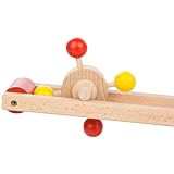 Ultrakidz Naturholz-Kugelbahn Schwubs mit 4 Kugeln und Rollspielzeug - 