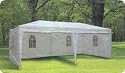 Pavillon 3x6 m, PE-Plane, Partyzelt wei&szlig; + Seitenteile 3 x 6