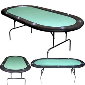 7 foot Texas Holdem Green Felt Poker Table (fls)