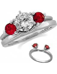 Ann Harrington Jewelry 14k White Gold Genuine Ruby Ring Enhancer