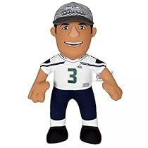 NFL Seattle Seahawks Russell Wilson Plush Doll, Blue, 10
