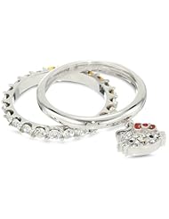 Hello Kitty by Simmons Jewelry Co. Czech Crystals Flat Pave Face and Red Bow Stack Girls Ring, Size 7