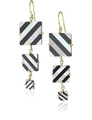 Vicente Agor "Palais Bulles" Black Onyx and Mother of Pearl Cascade Promenade Drop Earrings
