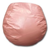 Jumbo Vinyl Bean Bag Chair in Rose Pink