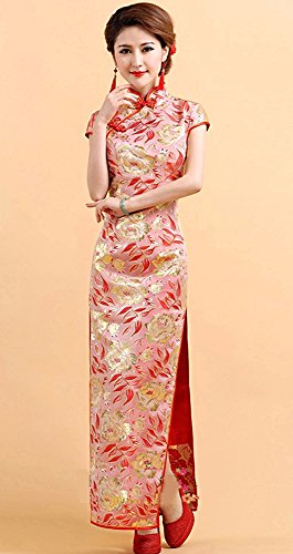 ドレス ワンピース チャイナ チャイナドレス ロング マキシ 刺繍 イブニングドレス ヴィンテージ セクシー フレア ２次会 エレガンス 花柄 美脚 デート パーティ 秋物 冬物 可愛いスカーフ付き R153