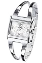 Pierre Lannier 188B621 Women's Chrome Metal Analog Quartz Watch, Black Dial with Floral Pattern and Chrome Steel Bracelet