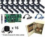 PRO-GVK16B 16 Weatherproof Color Sony CCD Bullet Camera and Geovision Card Kit