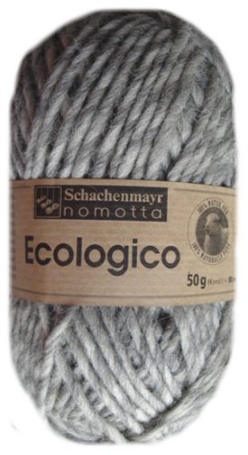 Childrens Toyshop  Garten & Freizeit : Schachenmayr Handstrickgarn Ecologico 50g, naturbelassene Schurwolle, Farbe 82 natur-mittelgrau