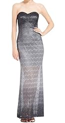 Strapless Full Length Polyester/Knit Sheath Chevron Print   Ball Gown  Dress