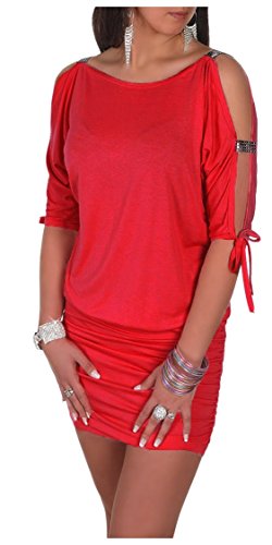 Glamour Empire Women's Open Sleeve Stretchy Jersey Tunic Mini Dress 157