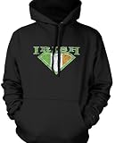 Irish Pride Mens Sweatshirt, Eire Ireland Diamond Design Pullover Hoodie