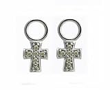 Ladies 0.07ct Diamond Mini Cross Earring Charms