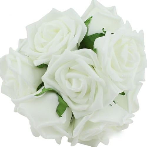 Tara Home 2015 New Bridal Premium Quality 10 Heads Artificial Dream White Spring Floral Foam Rose Bride Bouquet D¨¦cor Wedding Party DIY Arrangement Gift