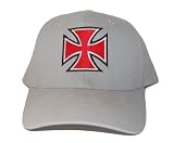 New Los Angeles County Choppers Iron Cross Flex Fit Hat Cap - (3 Colors Available), Grey