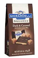Ghirardelli Chocolate Squares, Dark & Caramel Filled, 5.32-Ounce Packages (Pack of 6)