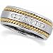 Jewelry : 14K Two-Tone Gold Diamond Comfort Fit Handwoven Wedding Band Duo - Gent's Ring