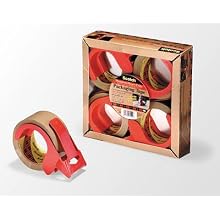 3M Scotch Box Sealing Tape with Dispenser PSD2, 48-Milimeter by 50-Meter