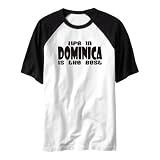 T-Shirt Raglan White  Life In Dominica  Country