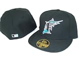 Florida Marlins NEW ERA Fitted Baseball Hat - Black