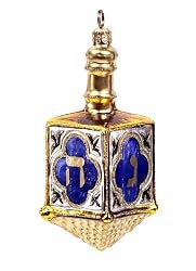 Hanukkah Chanukah Dreidel Polonaise Glass Christmas Ornament