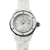 Oniss #ON8207-L7 Women's Diamond Marker White Ceramic Watch