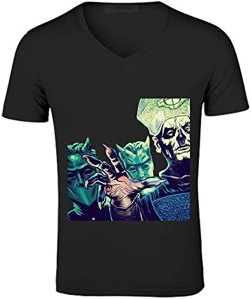 Ninoo Ghost Rock Banf Concert Poster Design V-Neck T Shirt for Men Black