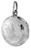 Small Sterling Silver Hand Engraved Round Locket, 11/16 (18mm)